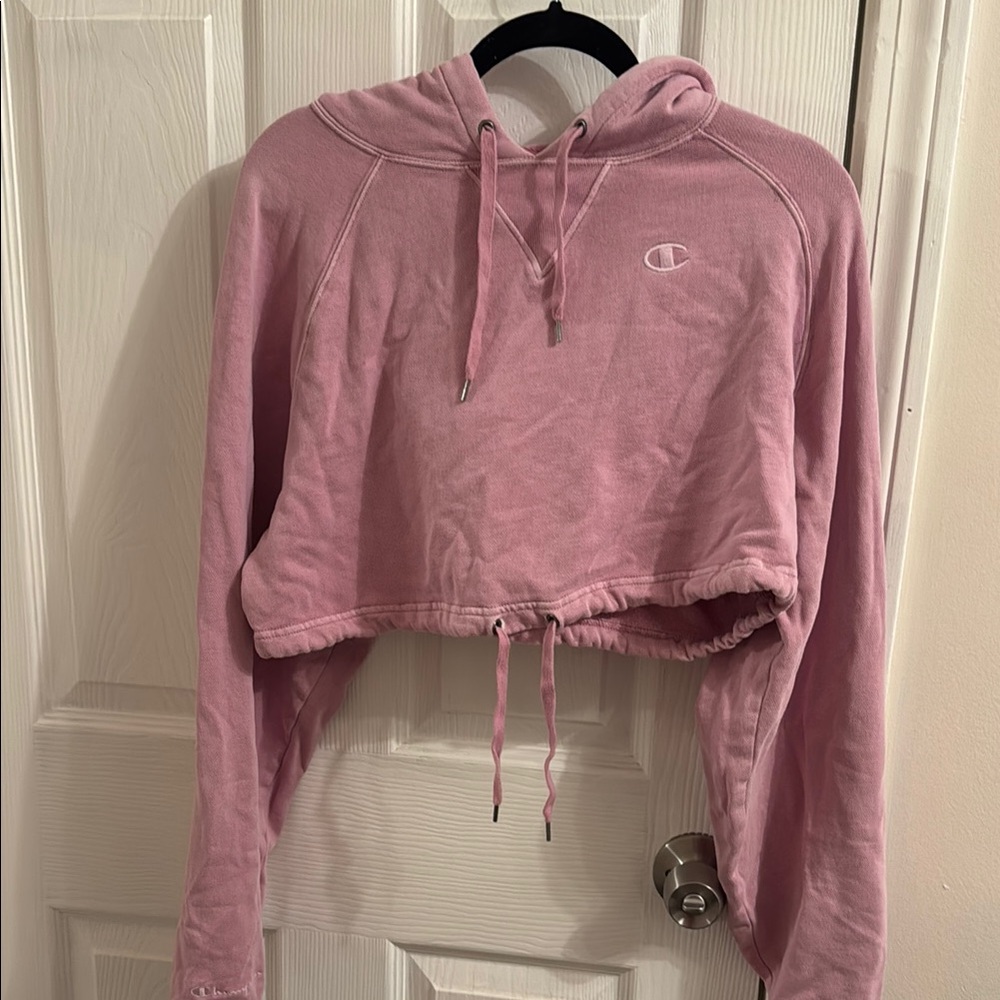 Champion Pink Cropped Hoodie